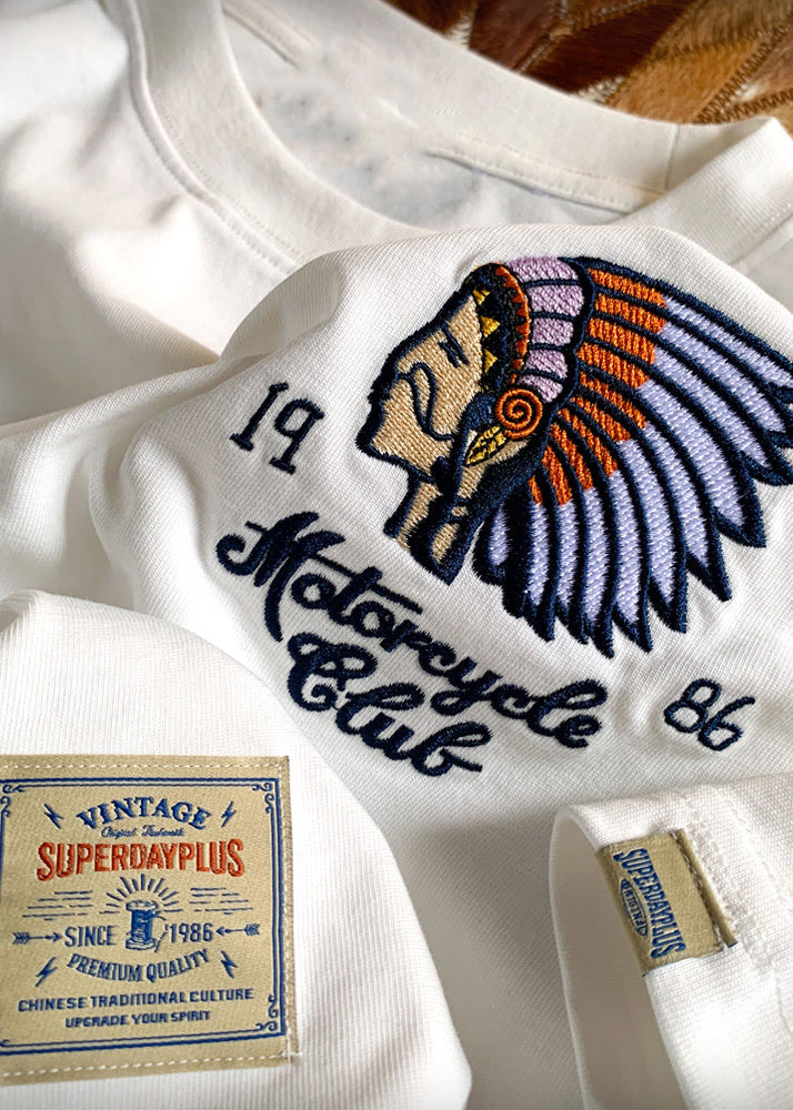 O-Neck Cotton Summer Men White T Stylish Embroideried Shirt