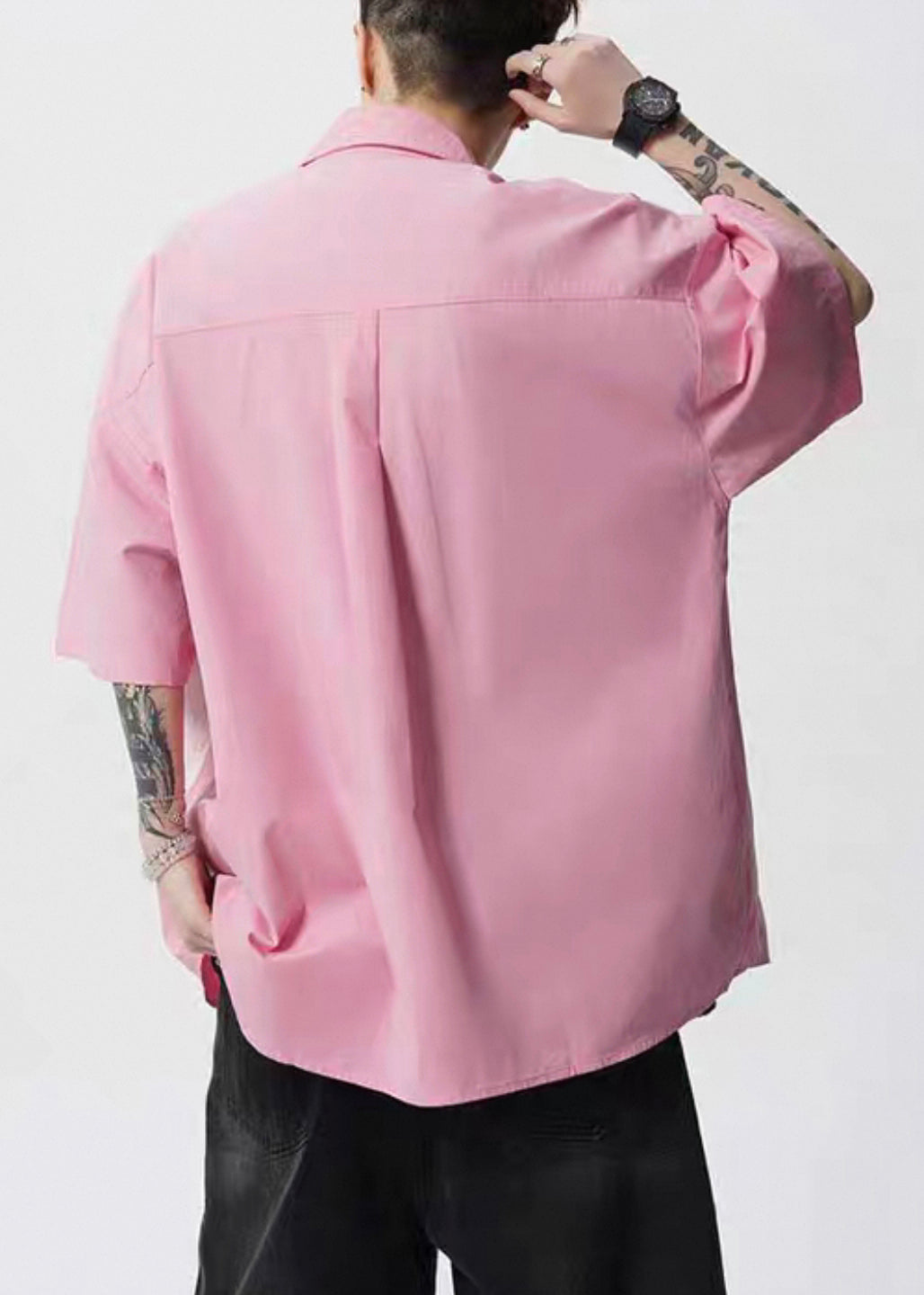 Mens Pan Print Stylish Cotton Collar Shirts Peter Button Yellow