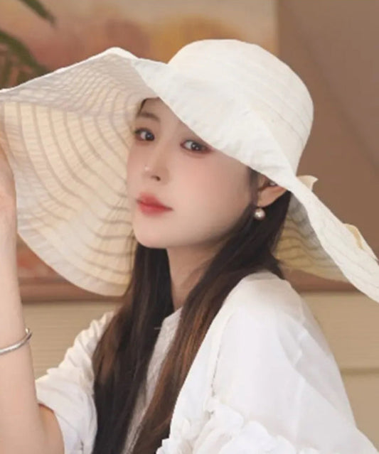 Breathable Large Summer Beige Hat Sun Brim