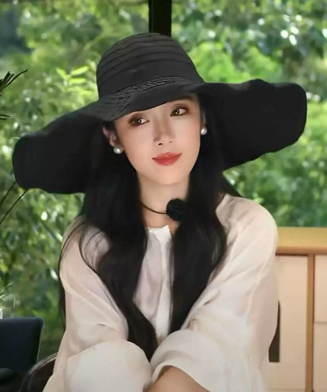 Breathable Large Summer Beige Hat Sun Brim