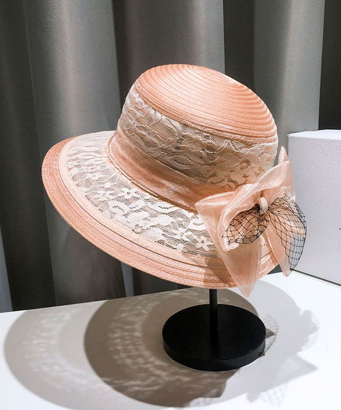 Lace Hat Black Bow Summer Tulle Bucket Fashion