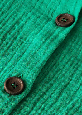 Green Two Summer Button Cotton Pieces Tea Set Oversized