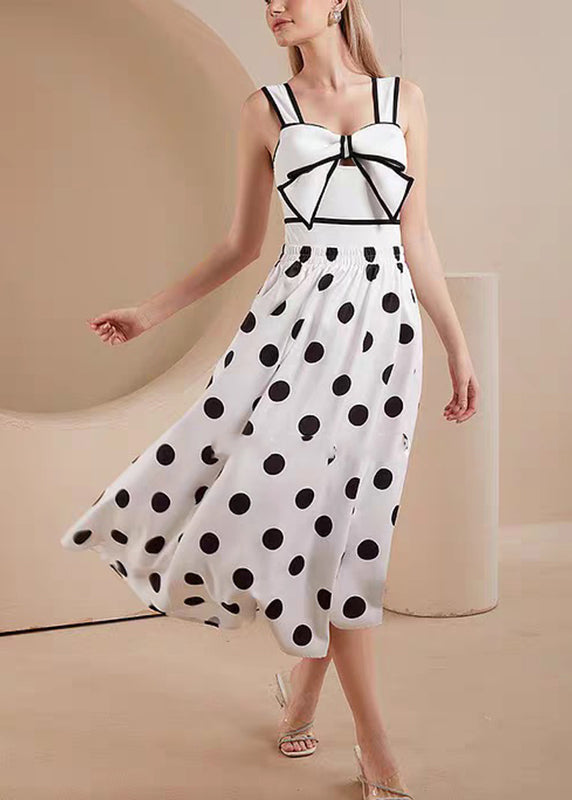 Dot Maxi Skirts Set Lingerie Bodysuit Trendy And White