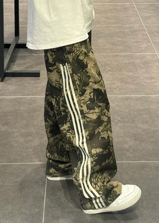 Pants Unique Mens Cotton Green Print Army Trousers Oversized