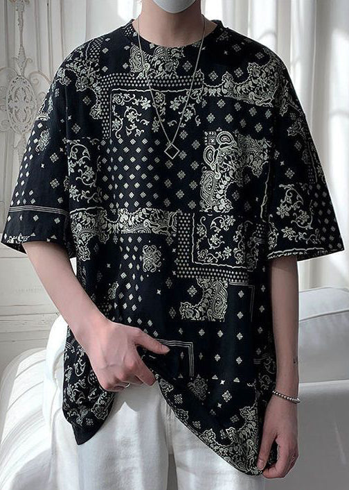 Half Men Black Design Original Print Cotton Shirts T Unique