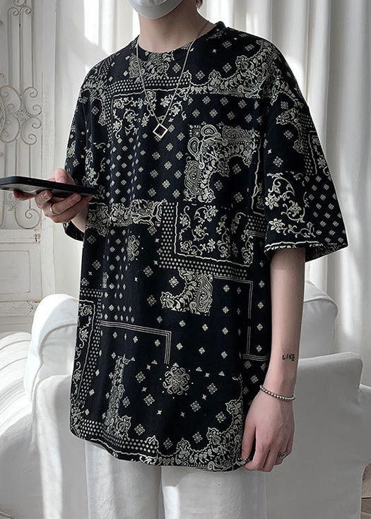 Half Men Black Design Original Print Cotton Shirts T Unique