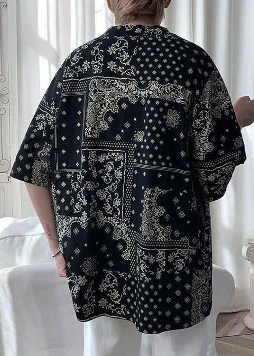 Half Men Black Design Original Print Cotton Shirts T Unique