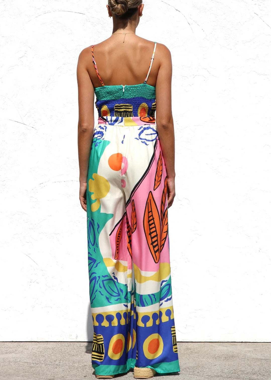 Blue Jumpsuit Sleeveless Strap V Neck Spaghetti Unique