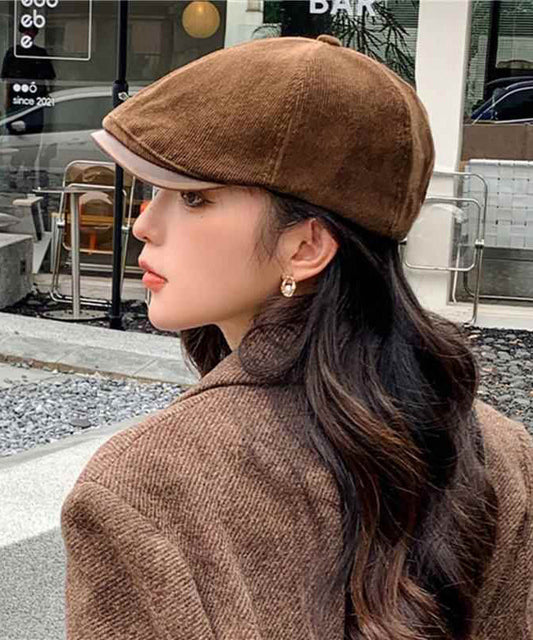Breton Coffee Corduroy Versatile Unique Hat Fashion