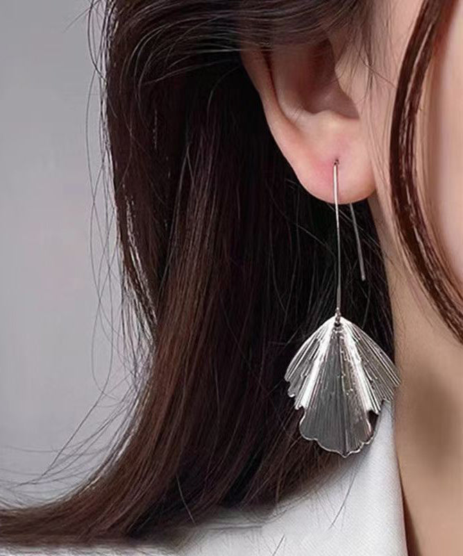 Unique Gold Sterling Silver Alloy Ginkgo leaves Drop Earrings WP003