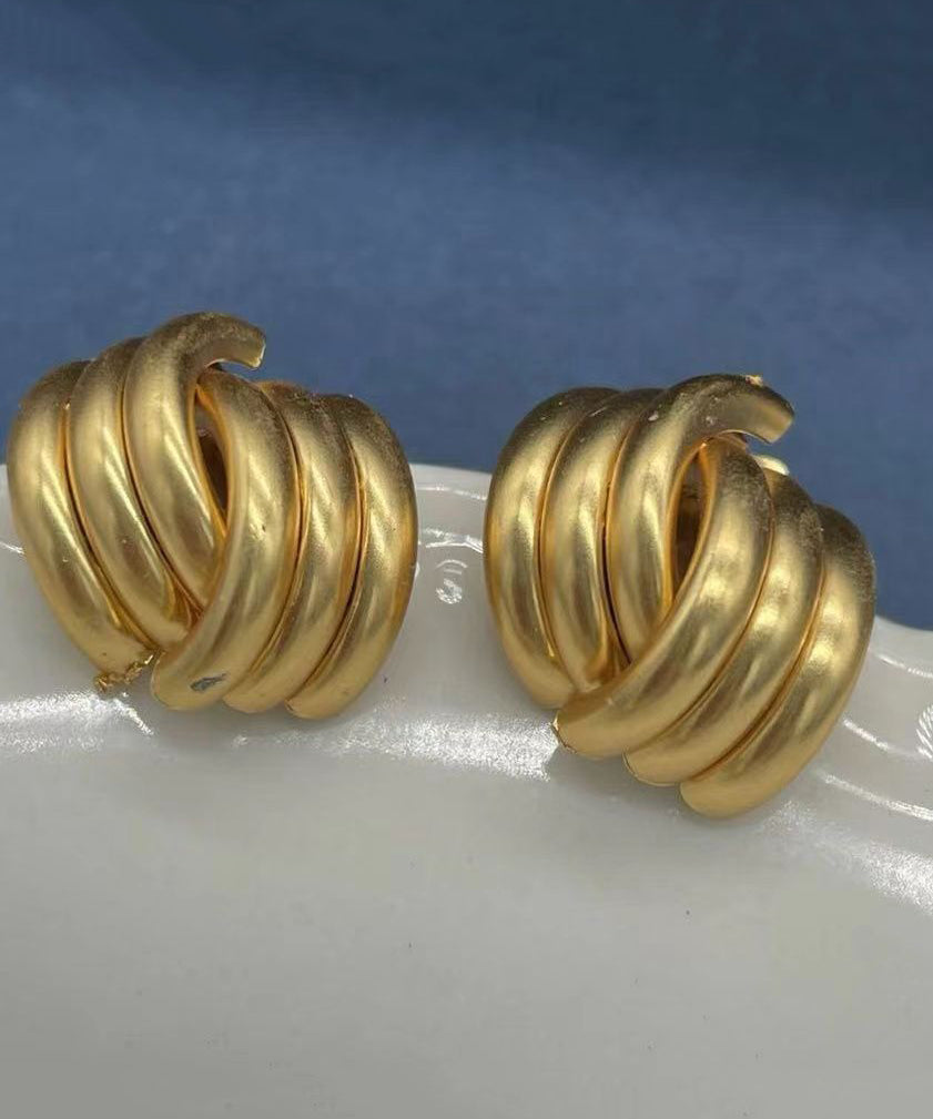 Unique Gold Sterling Silver Overgild Hoop Earrings Three Piece Set DF1017