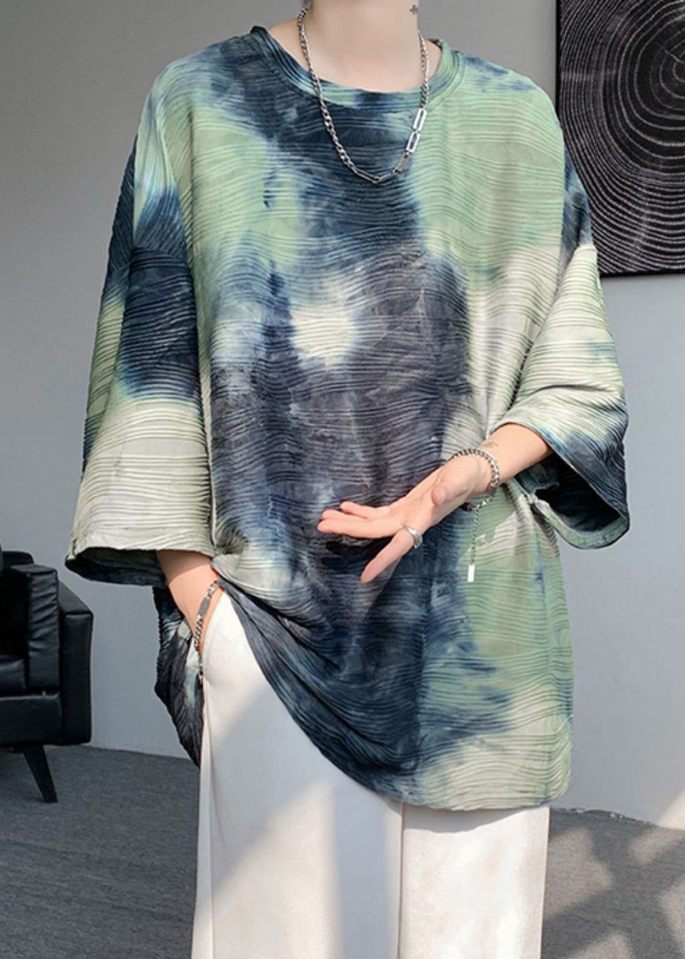 Tie Silk Neck O Shirts Green Unique Ice T Bracelet Dye Mens