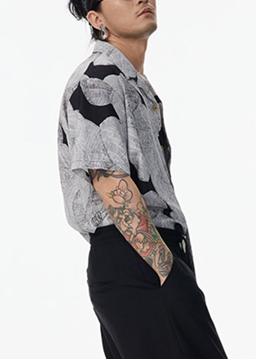 Original Cotton Grey Design Collar Peter Men Pan Unique Shirt