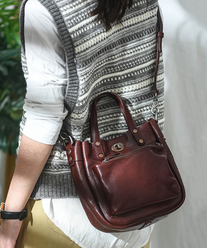 Solid Unique Durable Leather Orange Micro Bag CrossBody