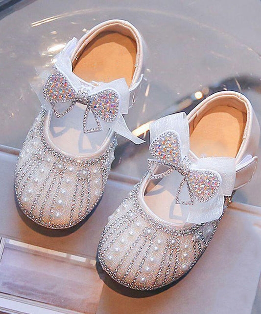 Feet Shoes Unique Zircon Strap Kids Buckle Pearl Flat