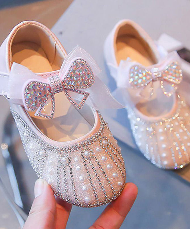Feet Shoes Unique Zircon Strap Kids Buckle Pearl Flat
