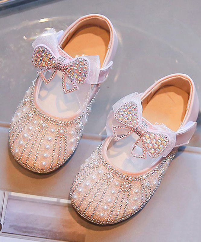 Feet Shoes Unique Zircon Strap Kids Buckle Pearl Flat