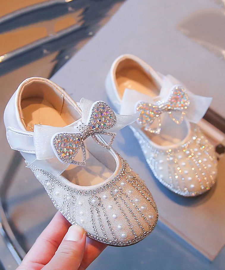 Feet Shoes Unique Zircon Strap Kids Buckle Pearl Flat