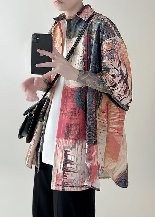 Original Red Men Unique Design Button Cotton Summer Shirts