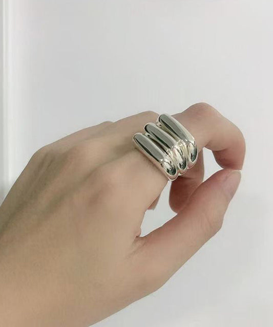 Layered Unique Silver Rings Silk Sterling