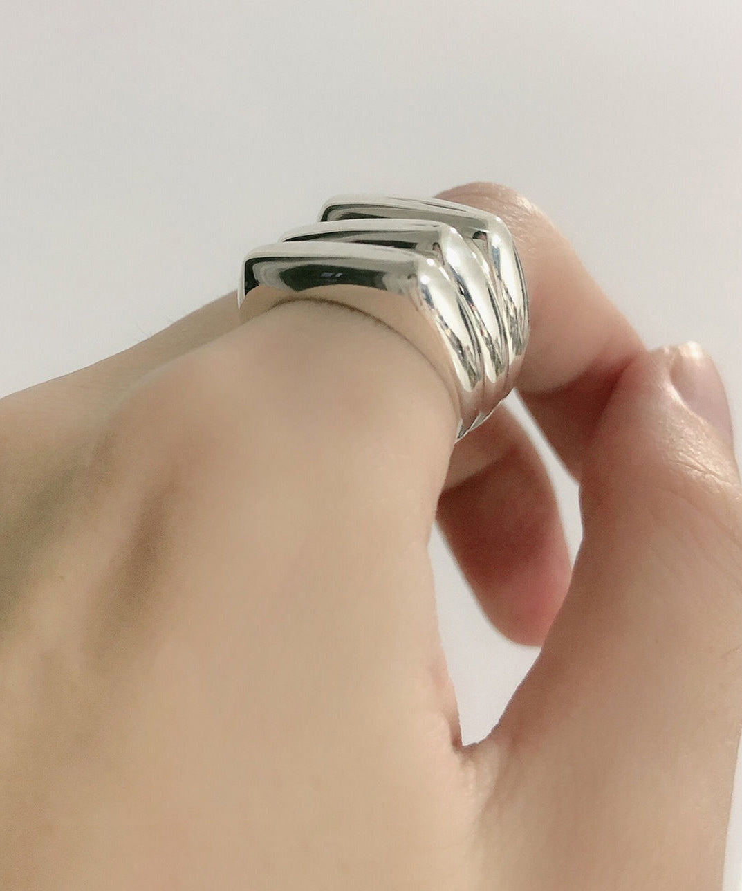 Layered Unique Silver Rings Silk Sterling