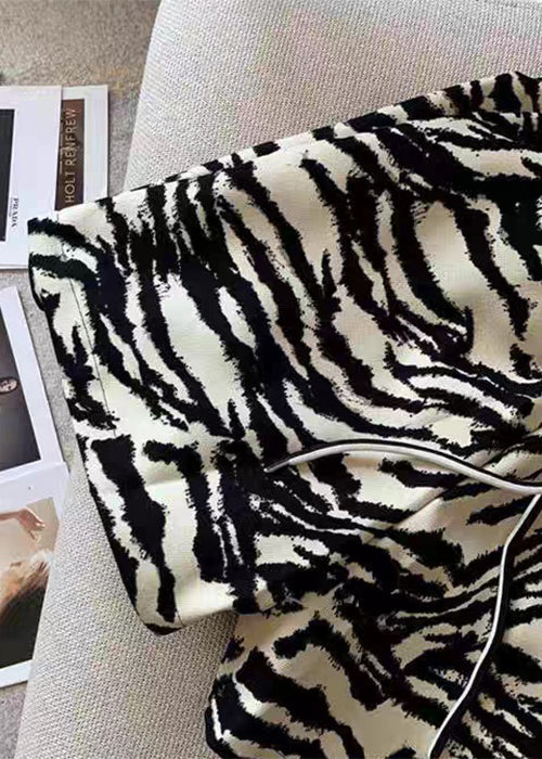 Zebra Unique Up Cotton Pattern Men Lace Waist Elastic Shorts