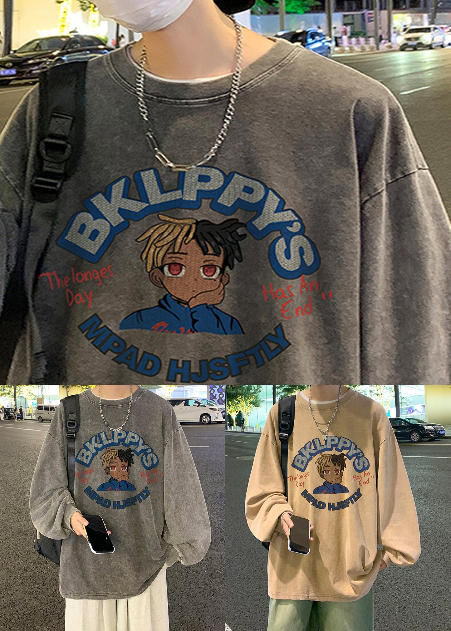 Print Neck Spring Black Vintage O Men Cotton T Shirt