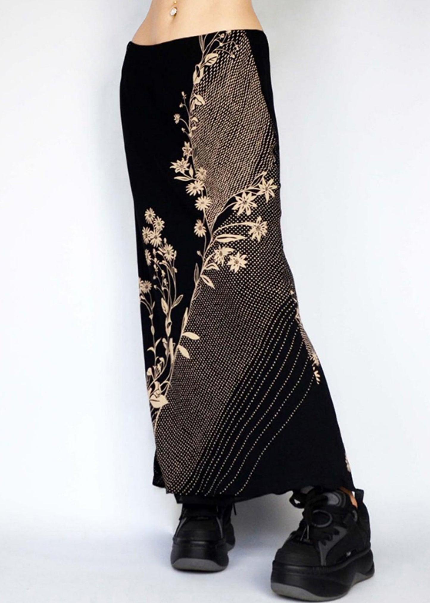 Cotton Design Vintage Original Summer Plaid Skirt Black