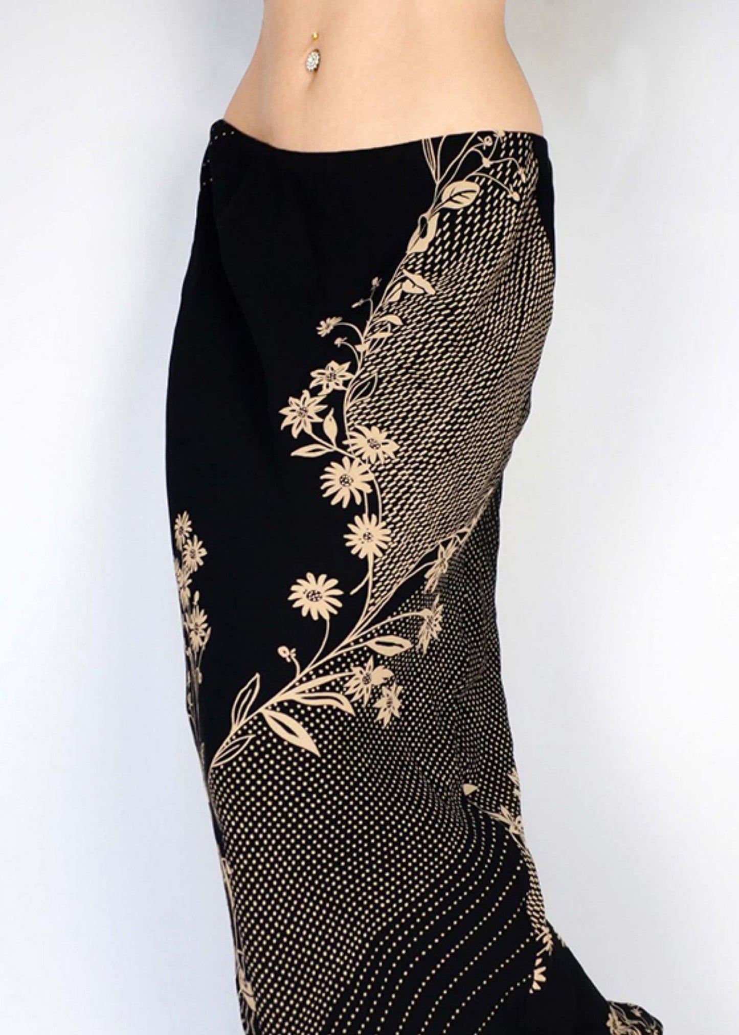 Cotton Design Vintage Original Summer Plaid Skirt Black