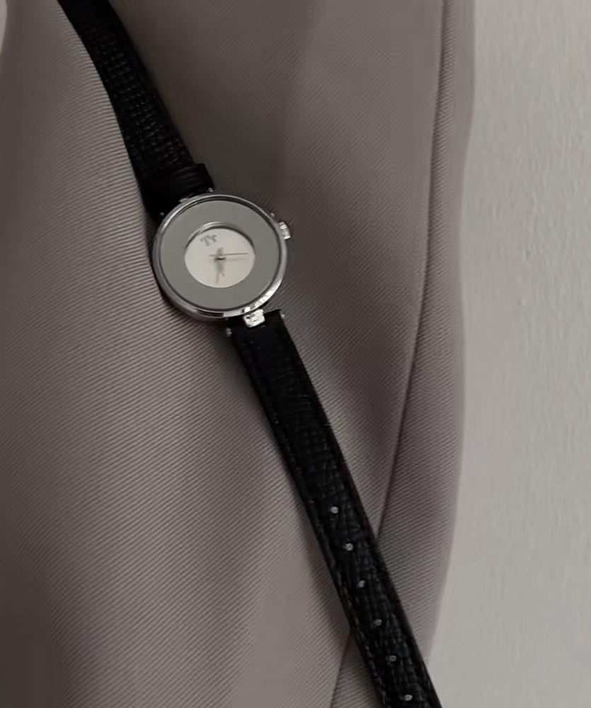 Brown Vintage Crystal Leather Watches Alloy Hardlex