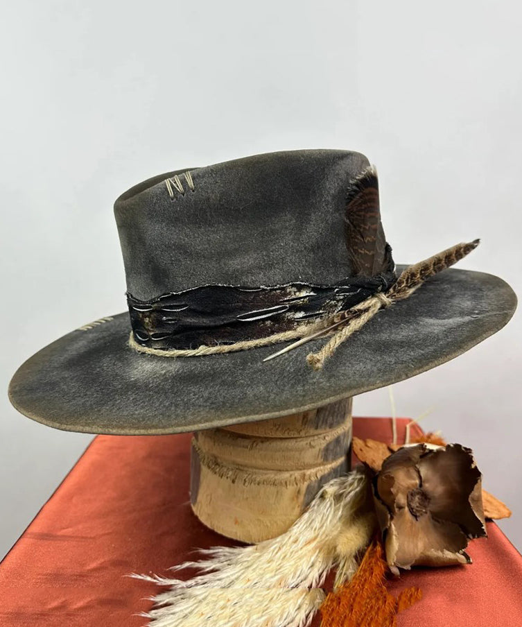 Wool Hat Ethnic Cowboy Vintage Blue Style