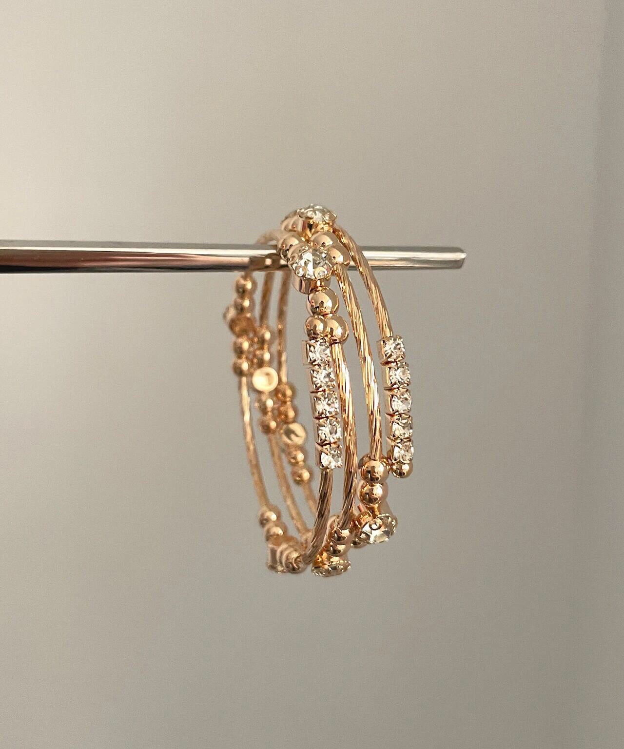 Cuff Metal Layered Overgild Gold Vintage Zircon