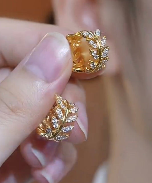 Ear Silver Wheat Vintage Zircon Sterling of Hoop Gold Overgild