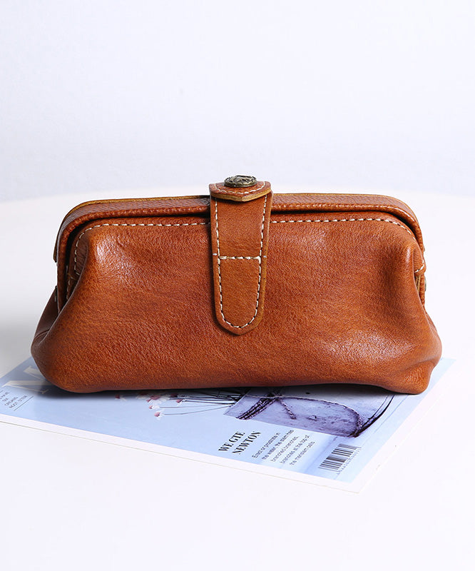 Durable Solid Clutch Vintage Leather