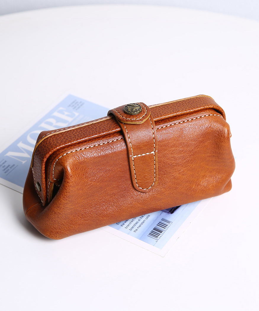 Durable Solid Clutch Vintage Leather