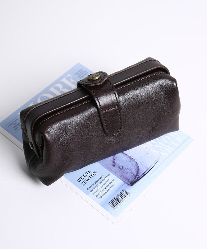 Durable Solid Clutch Vintage Leather