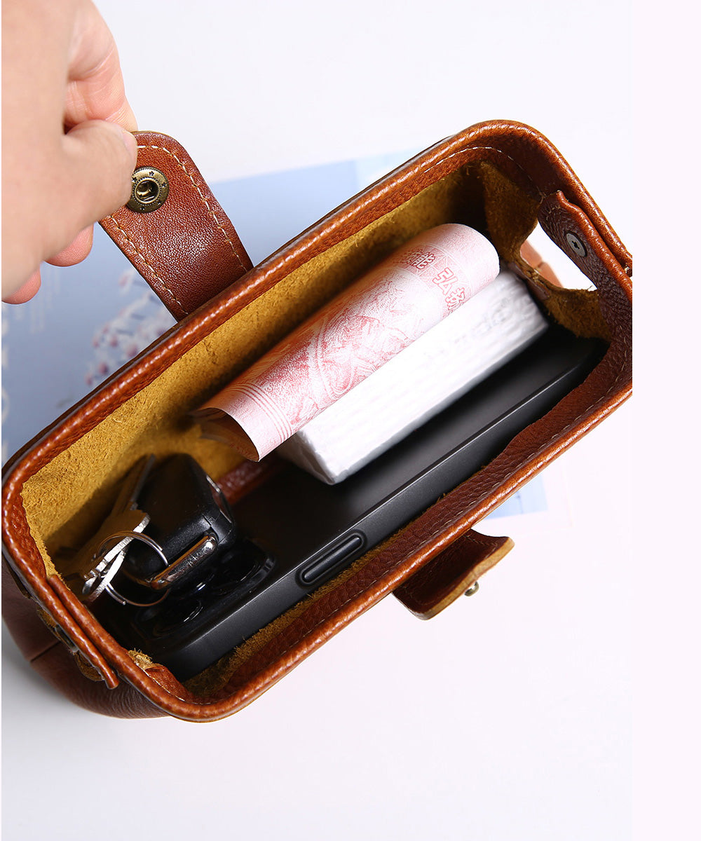 Durable Solid Clutch Vintage Leather