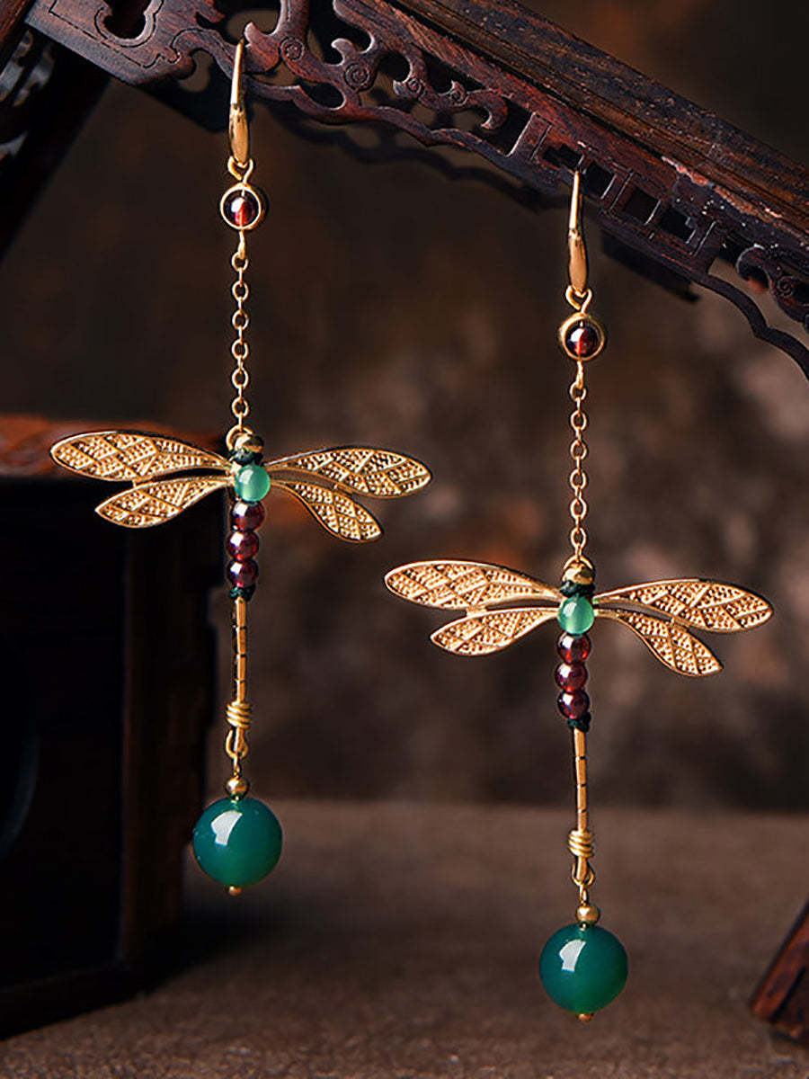 Vintage Irregular Ethnic Dragonfly Women Earrings AT1075
