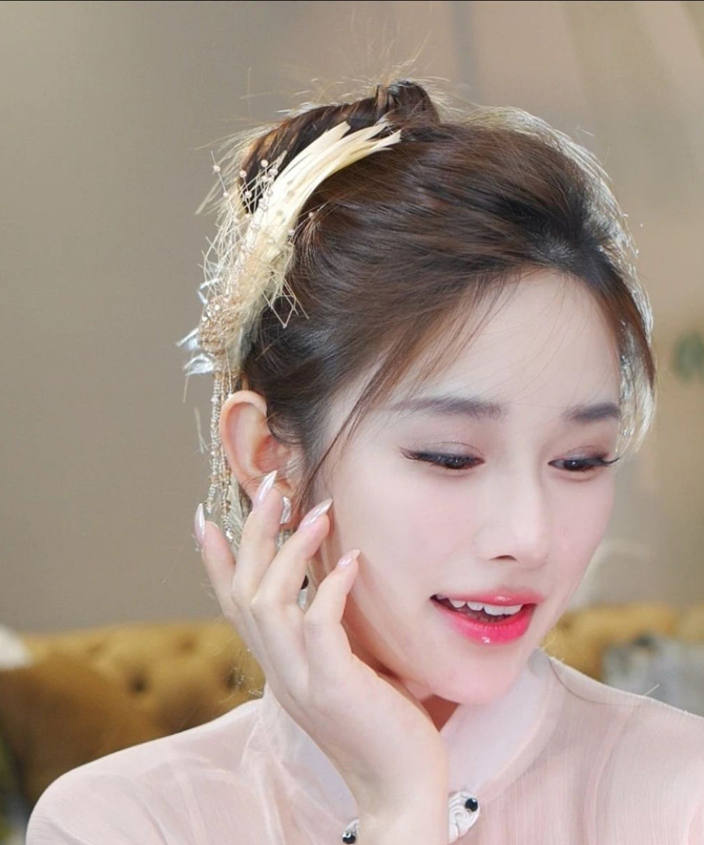 Hair Hairpin Gold Alloy Chicken Tassel Vogue