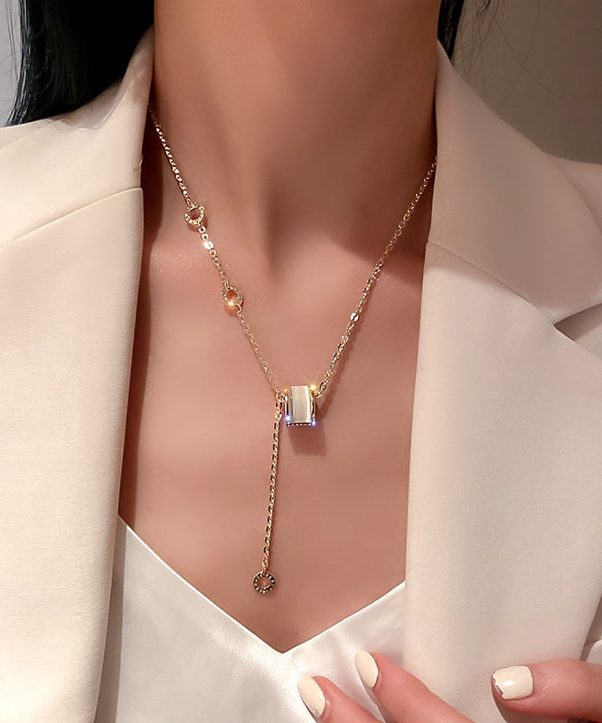 Eye Vogue Necklace Pendant Alloy Copper Stone Zircon Gold Cat's