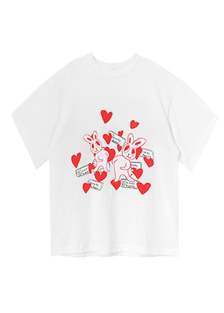 T-shirt à manches courtes pour enfant Vogue blanc imprimé patchwork YU1080