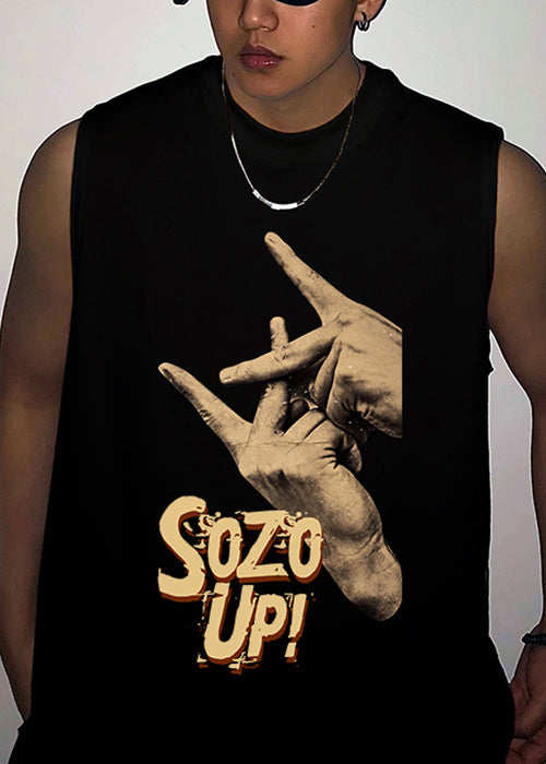 Tank White Summer O Neck Print Mens Cotton