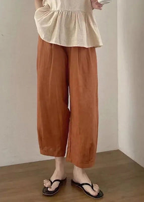 Linen Piece Apricot Summer Clothing Set Oversized Women Two