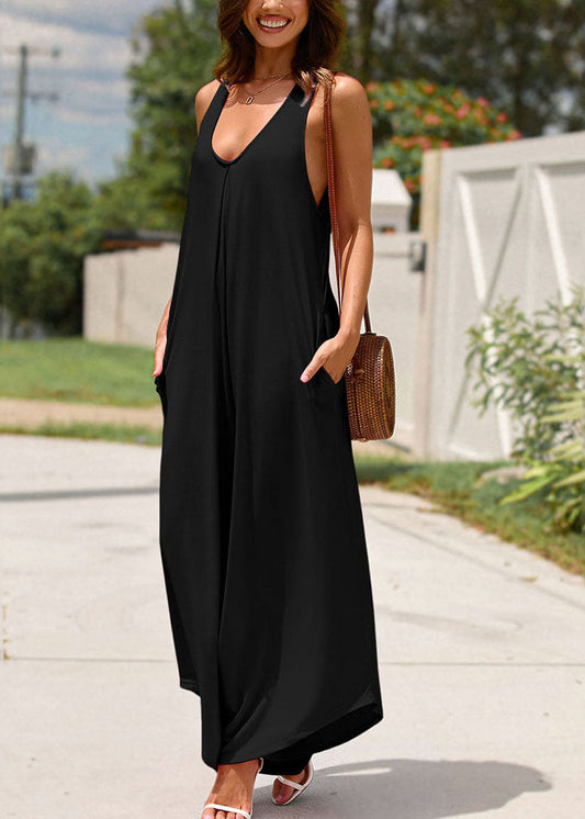 Women Summer Black Strap Patchwork Dress Spaghetti Maxi