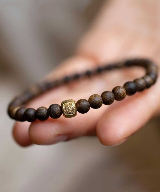 Sterling Women Brown Bracelet Overgild Silver Beads