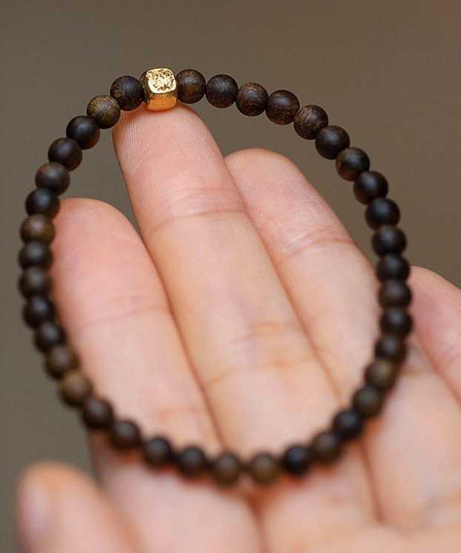 Sterling Women Brown Bracelet Overgild Silver Beads