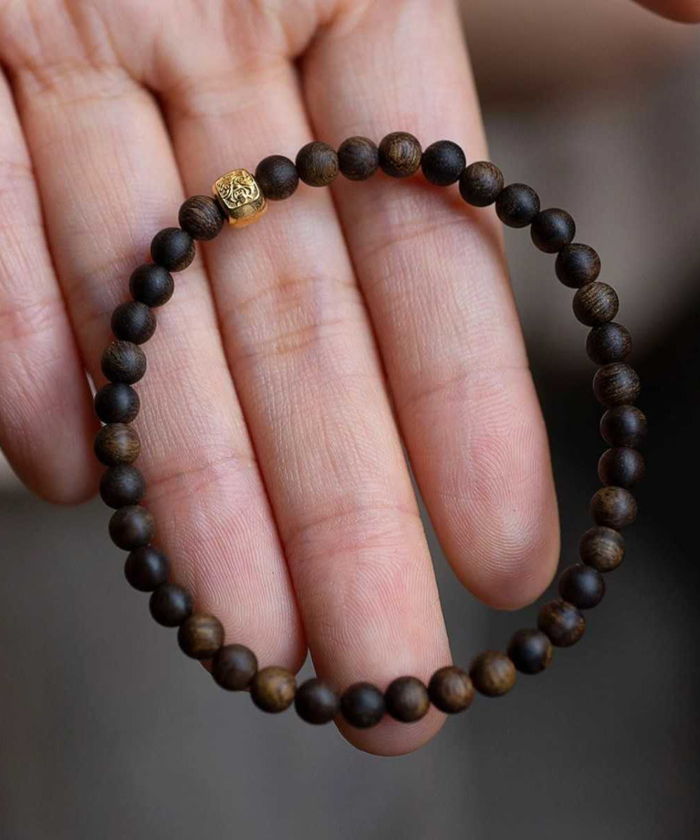 Sterling Women Brown Bracelet Overgild Silver Beads