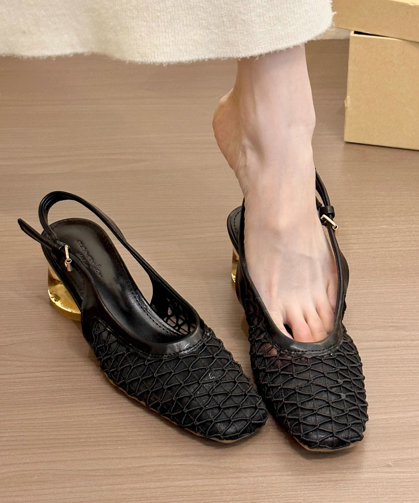 Splicing Women Sandals Brown Chunky Comfy