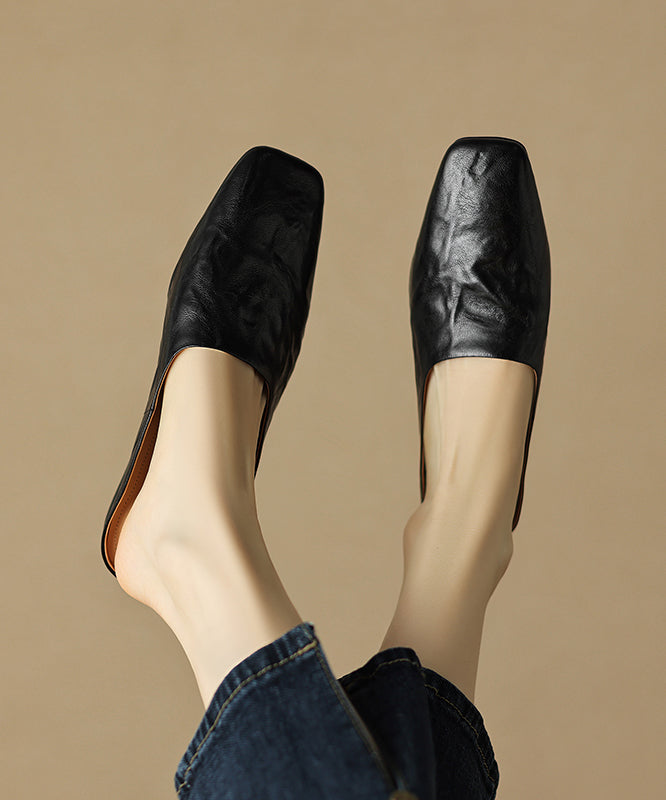 Slide Toe Women Comfy Brown Splicing Sandals Square