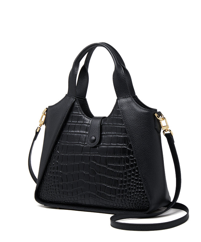 Women Calf Grey Tote Patchwork Leather Durable Bag